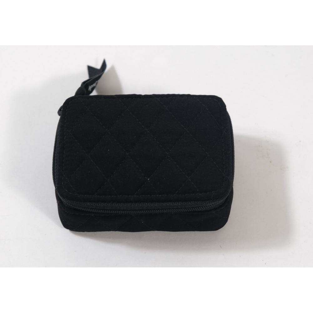 Vera Bradley Pill Organizer Womens Small Black Quilted Cotton Travel Case Zip